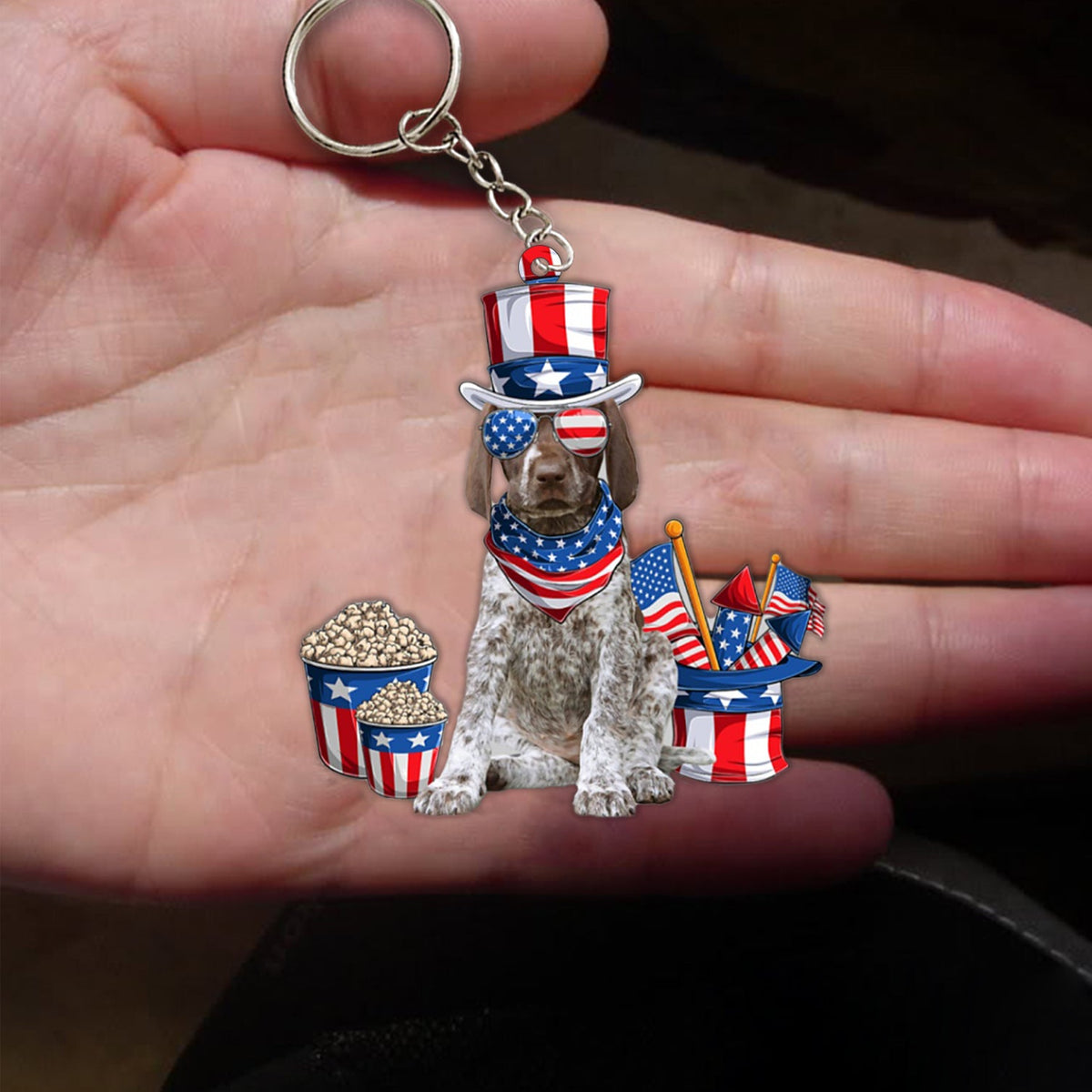 German Shorthaired Pointer-July Stuff Flat Acrylic Keychain