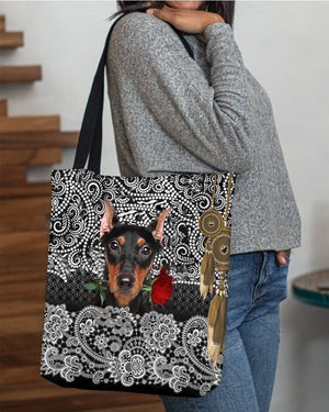 German Pinscher-Rose Cloth Tote Bag