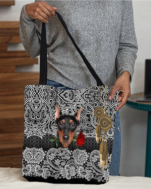 German Pinscher-Rose Cloth Tote Bag