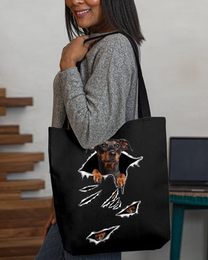 Cracks-German Pinscher-Cloth Tote Bag