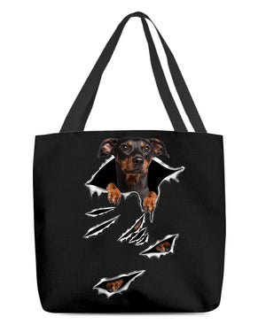 Cracks-German Pinscher-Cloth Tote Bag