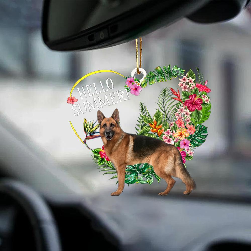 German Shepherd-Hello Summer-Two Sided Ornament