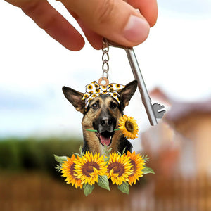 German Shepherd-Dog Mom Keychain