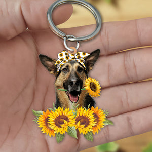 German Shepherd-Dog Mom Keychain