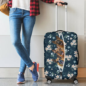 German Shepherd-Flowers-Luggage covers