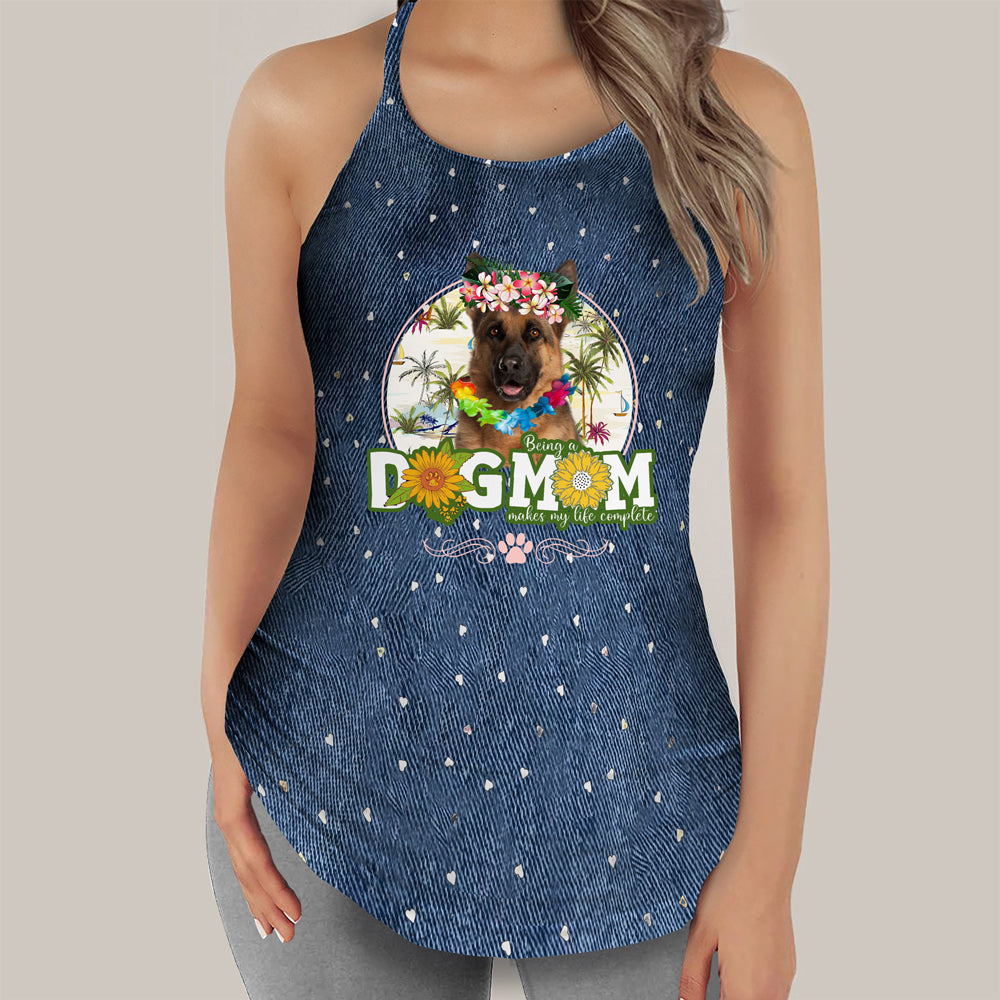 German Shepherd-Hawaii beach Dog Mom Tank Top