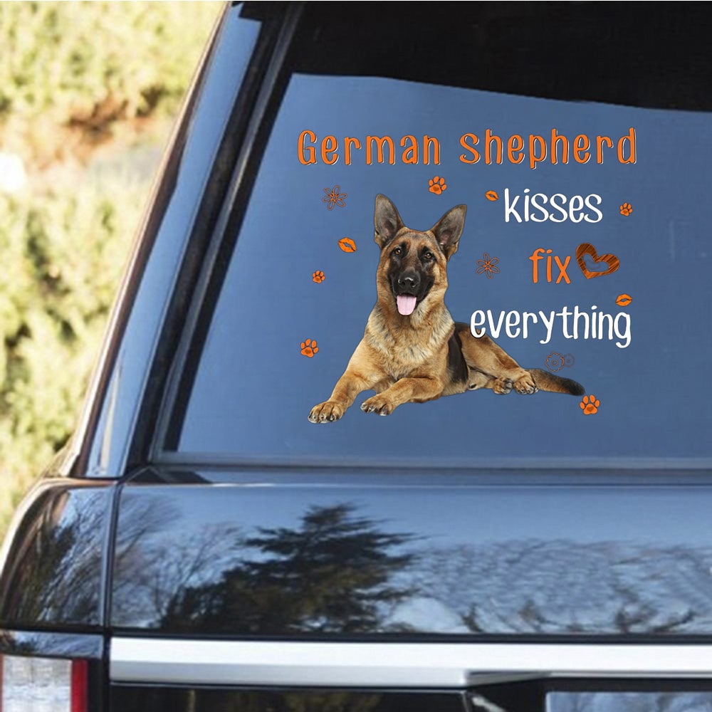 German Shepherd-Kiss Fix Everything Decal