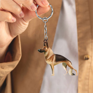 German Shepherd-Look at me flat Acrylic Keychain