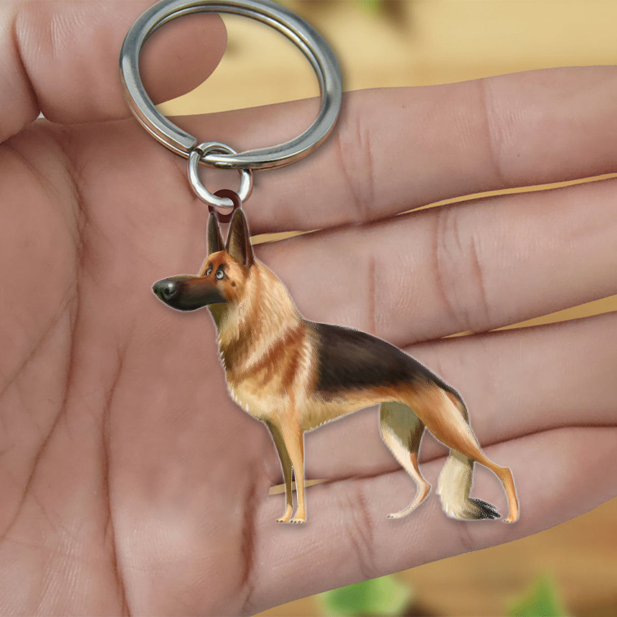 German Shepherd-Look at me flat Acrylic Keychain