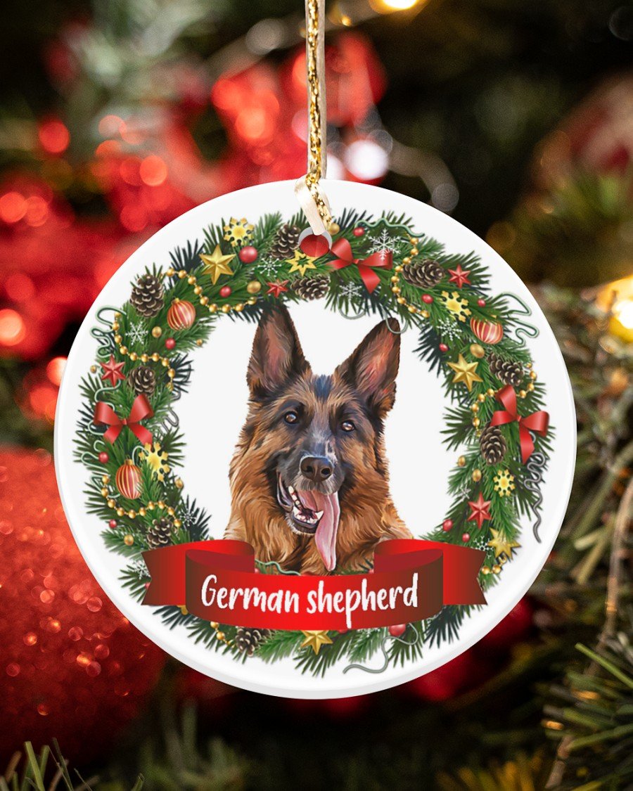 German Shepherd-Noel Circle-Two Sided Ornament