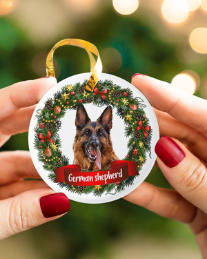 German Shepherd-Noel Circle-Two Sided Ornament