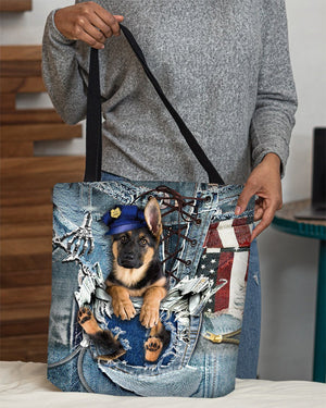 German Shepherd-Ripped Jeans-Cloth Tote Bag