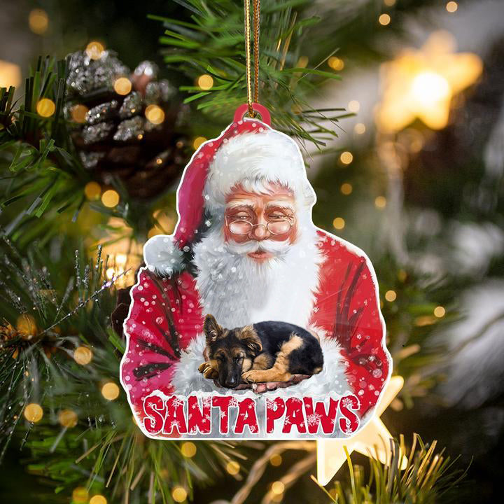 German Shepherd-Santa Paws-Two Sided Ornament