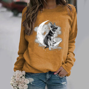 German Shepherd -Sit On The Moon- Premium Sweatshirt