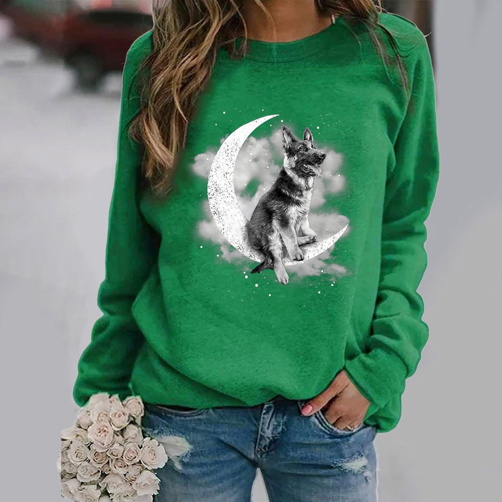 German Shepherd -Sit On The Moon- Premium Sweatshirt