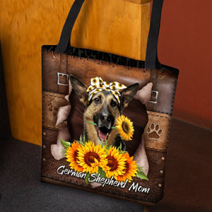 German Shepherd-Sunflower&Dog Mom Cloth Tote Bag