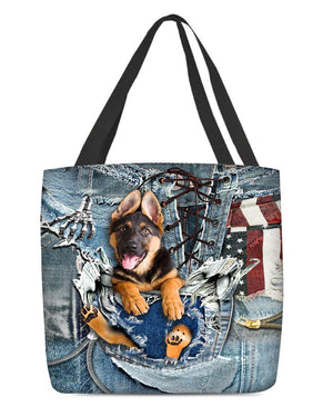 German Shepherd1-Ripped Jeans-Cloth Tote Bag