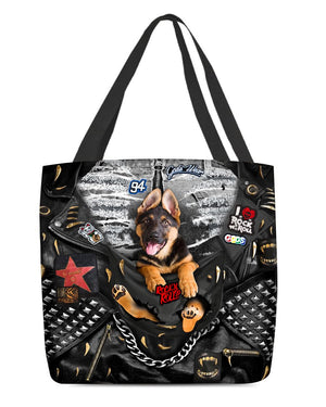 German Shepherd1-Rock Dog-Cloth Tote Bag