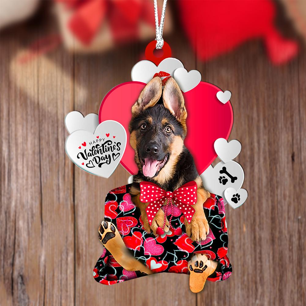 German Shepherd1 Valentine's Day Sleeping Bag-Two Sides Ornament