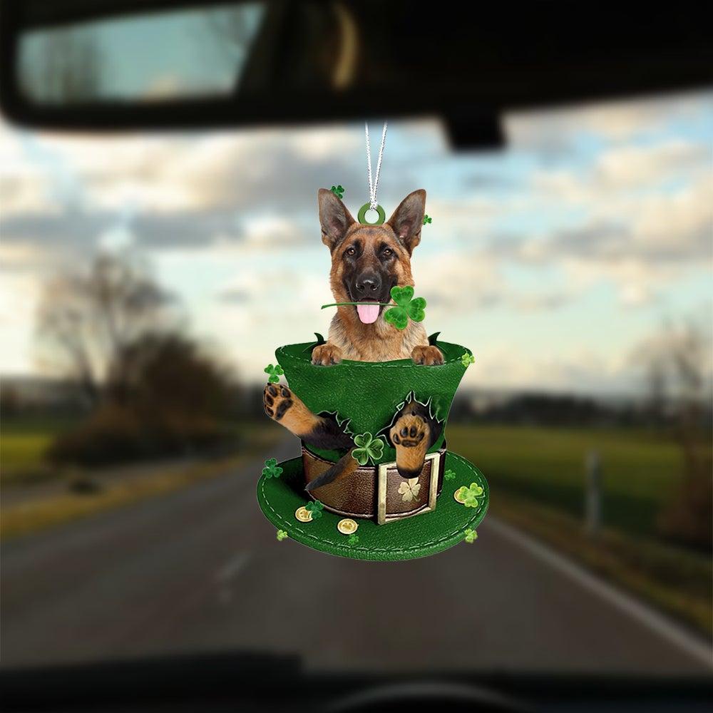 German Shepherd 2-Patrick Hat-Two Sided Ornament