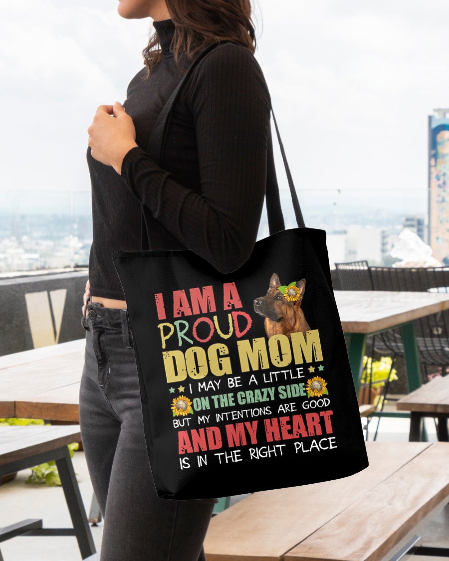 German Shepherd 2-Right Place-Cloth Tote Bag