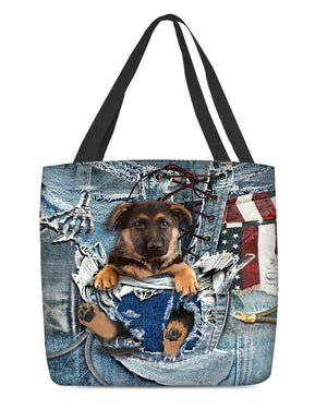 German Shepherd2-Ripped Jeans-Cloth Tote Bag