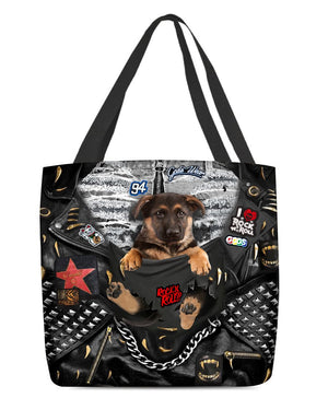 German Shepherd2-Rock Dog-Cloth Tote Bag