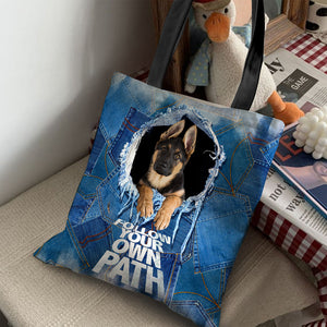 German Shepherd3 -Follow Your Own Path-Cloth Tote Bag