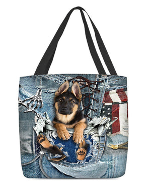 German Shepherd3-Ripped Jeans-Cloth Tote Bag