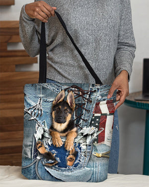 German Shepherd3-Ripped Jeans-Cloth Tote Bag