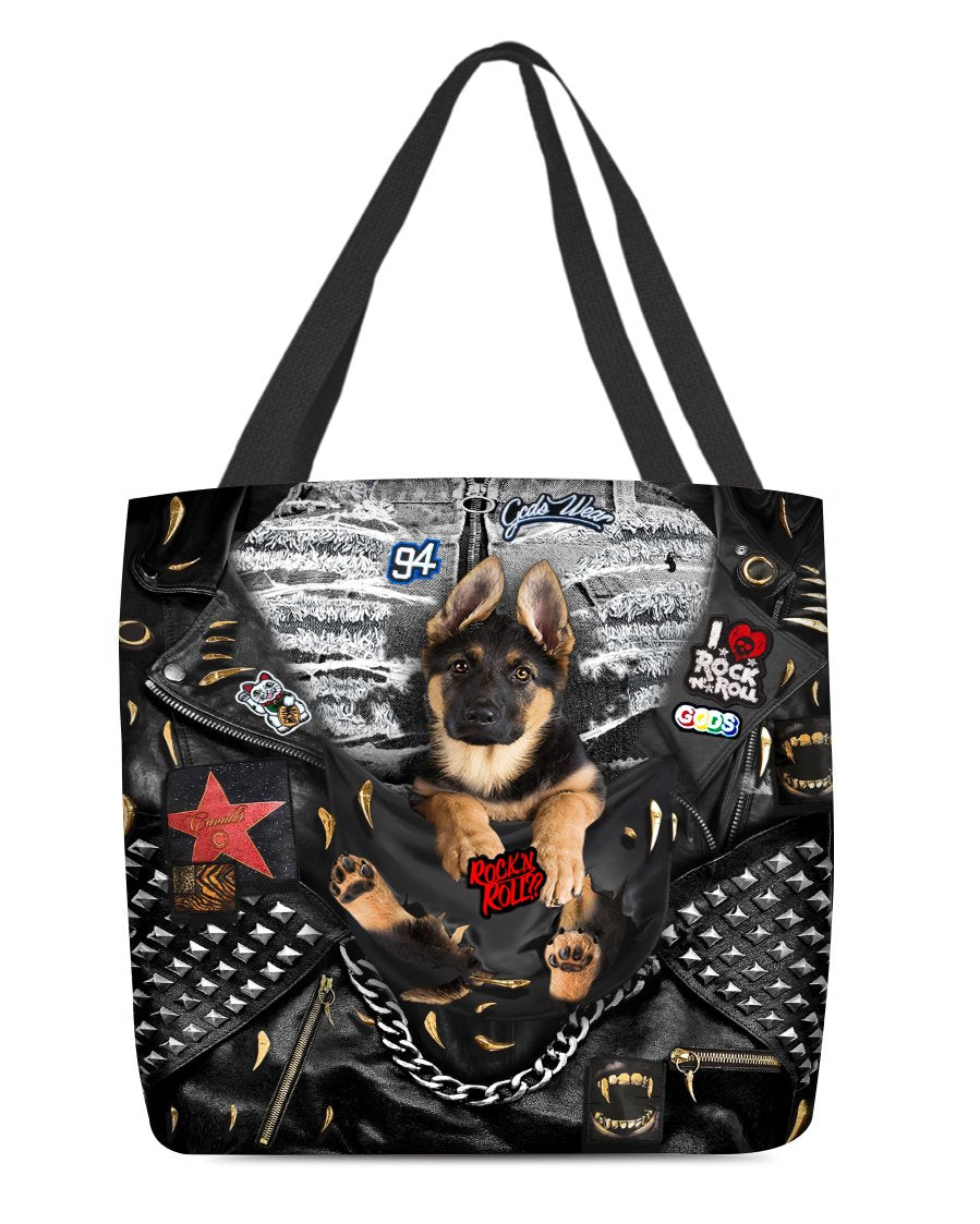 German Shepherd3-Rock Dog-Cloth Tote Bag