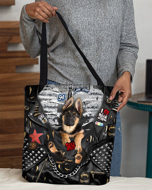 German Shepherd3-Rock Dog-Cloth Tote Bag