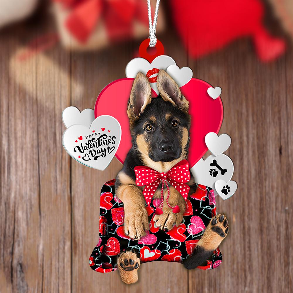 German Shepherd3 Valentine's Day Sleeping Bag-Two Sides Ornament