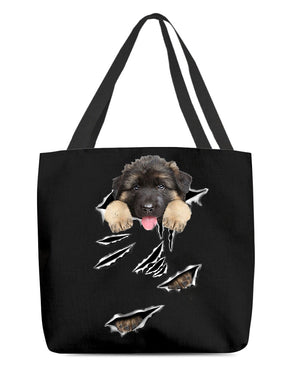 Cracks-German Shepherd-Cloth Tote Bag