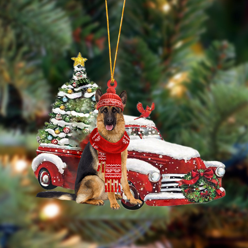 German Shepherd 4-Christmas Car Two Sided Ornament