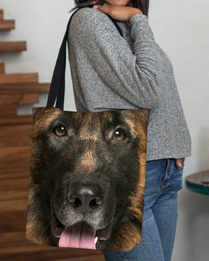 German Shepherd 4 Face-Cloth Tote Bag