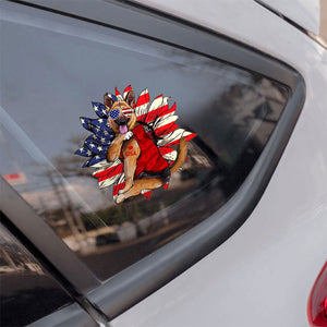 German Shepherd Happy Independence Day Car Sticker