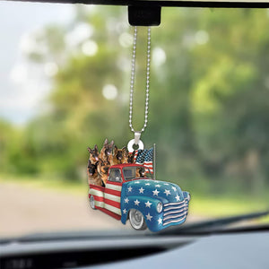 German Shepherd Happy Independence Day Two Sides Ornament