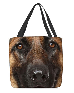 German Shepherd Face-Cloth Tote Bag