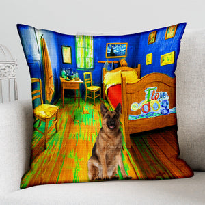 German Shepherd In the Bedroom-Pillow Case