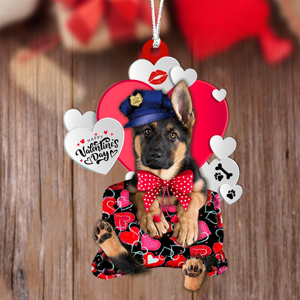 German Shepherd Valentine's Day Sleeping Bag-Two Sides Ornament