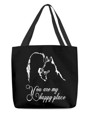 German Shepherd You Are My Happy Place-Cloth Tote Bag