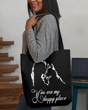 German Shepherd You Are My Happy Place-Cloth Tote Bag