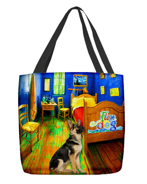 German Shepherd (2) in the bedroom-Cloth Tote Bag