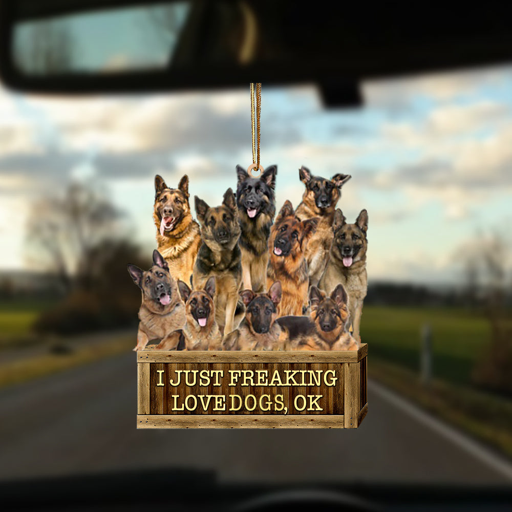 German Shepherd Wooden Box-Two Sides Ornament