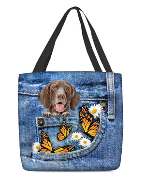 German Shorthaired Pointer-Butterfly Daisies Fait-CLOTH TOTE BAG