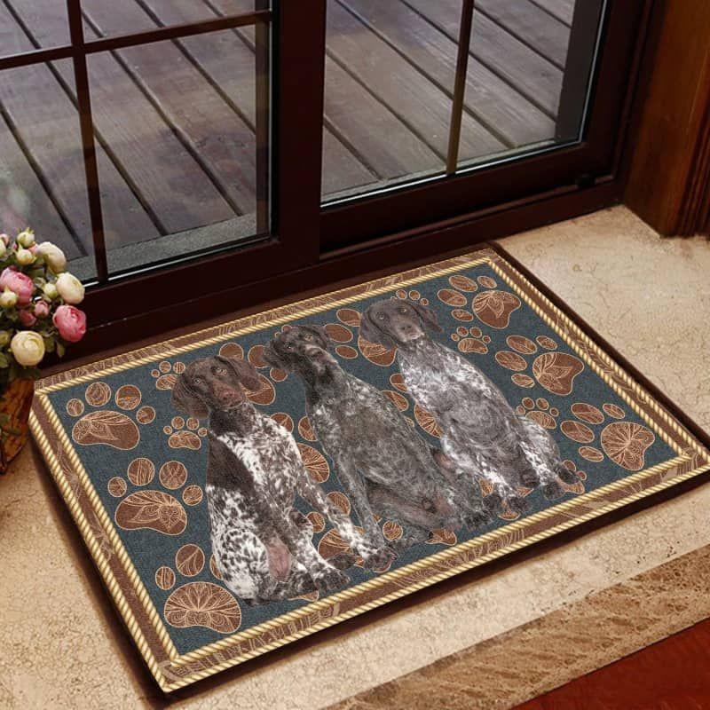 German Shorthaired Pointer-Flower Paw Doormat