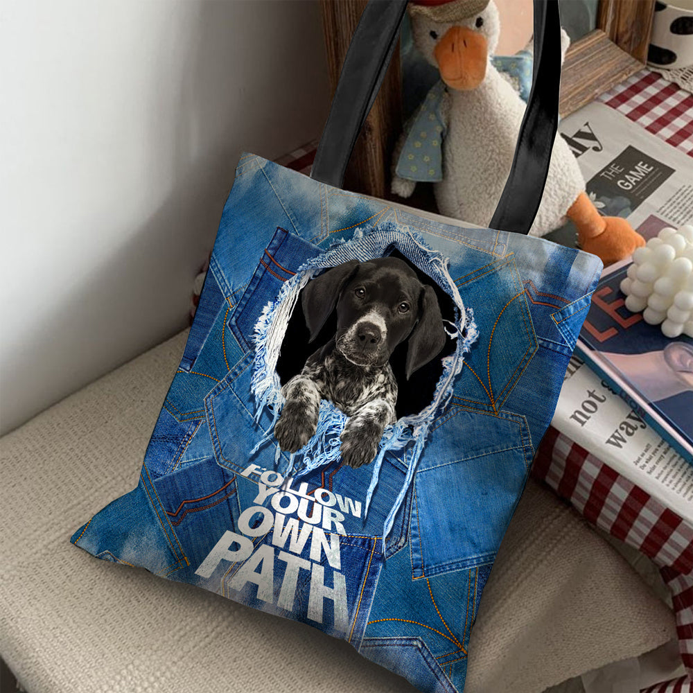 German Shorthaired Pointer -Follow Your Own Path-Cloth Tote Bag
