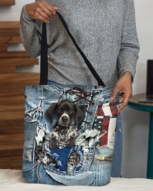 German Shorthaired Pointer-Ripped Jeans-Cloth Tote Bag