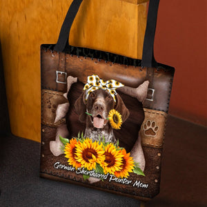 German Shorthaired Pointer-Sunflower&Dog Mom Cloth Tote Bag